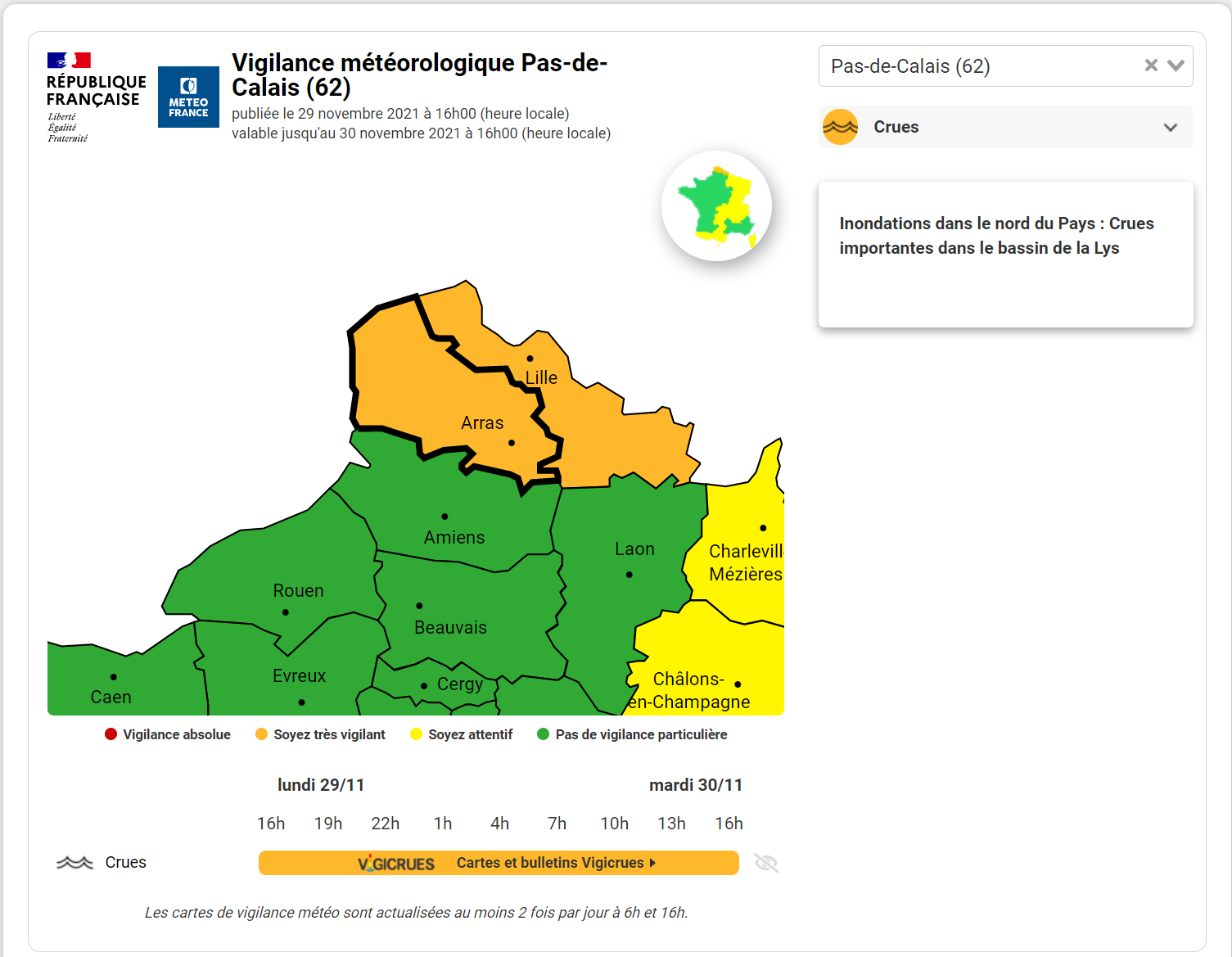 VIGILANCE ORANGE - CRUES - Commune D'Aumerval - Site Officiel